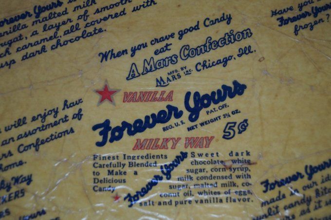 EMBALLAGE BARRE CHOCOLATEE FOREVER YOURS 1939