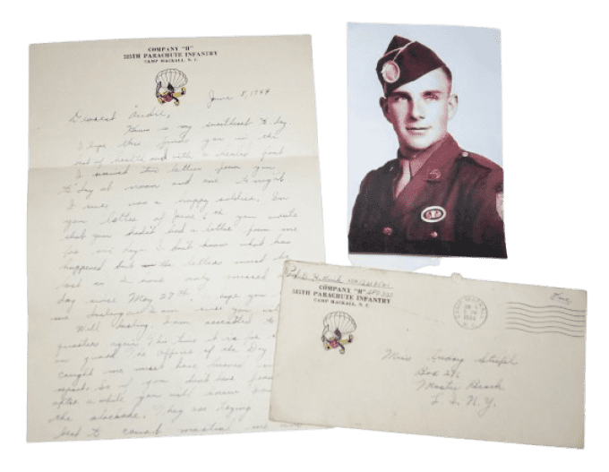 LETTRE T/5 DAVID HETTRICK 13TH AIRBORNE 515TH PIR