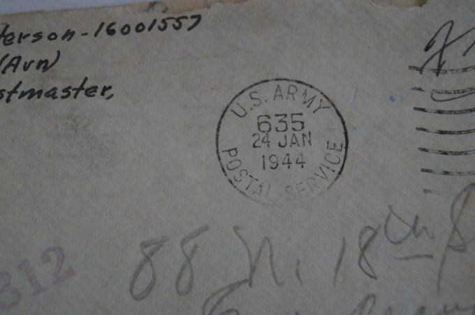 LETTRE S/SGT MASTERSON MILITARY POLICE ANGLETERRE 1944