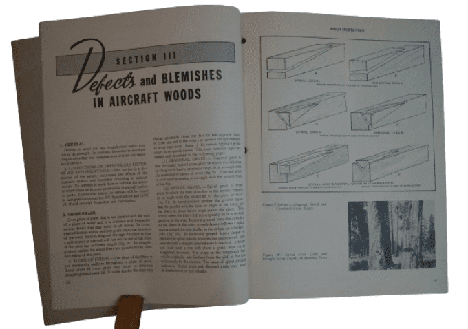 MANUEL USAAF WOOD INSPECTION PLANEUR 1944