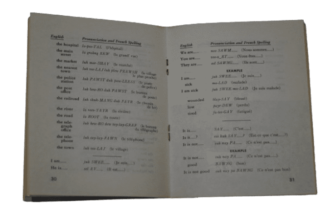MANUEL FRENCH LANGUAGE GUIDE 1944