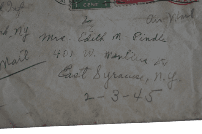 LETTRE PFC PINDLE 89TH INF DIV FRANCE