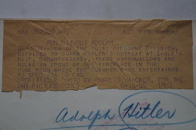 PHOTO ORIGINALE 101ST AIRBORNE NID D'AIGLE 1945