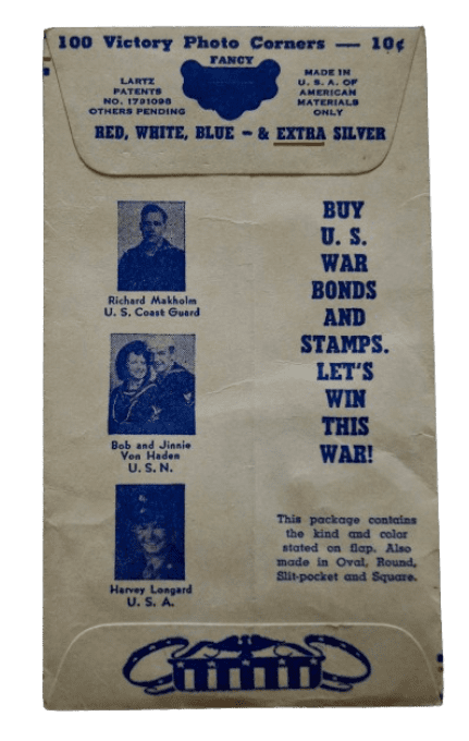 POCHETTE VICTORY PHOTO CORNERS 1942 BUY WAR BONDS