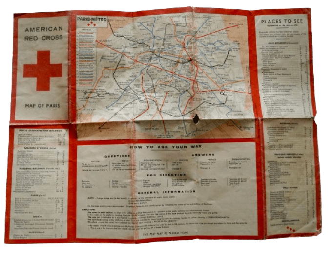 CARTE AMERICAN RED CROSS PARIS