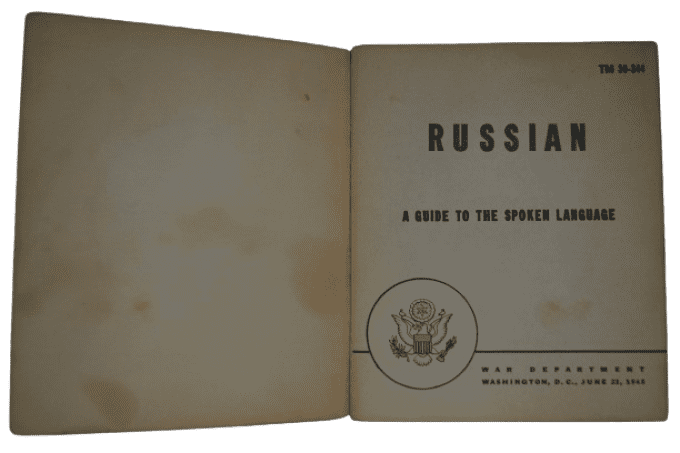 MANUEL RUSSIAN LANGUAGE GUIDE 1943