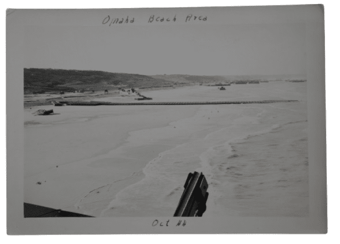 LETTRE ET PHOTOS OMAHA BEACH COMMAND 1944