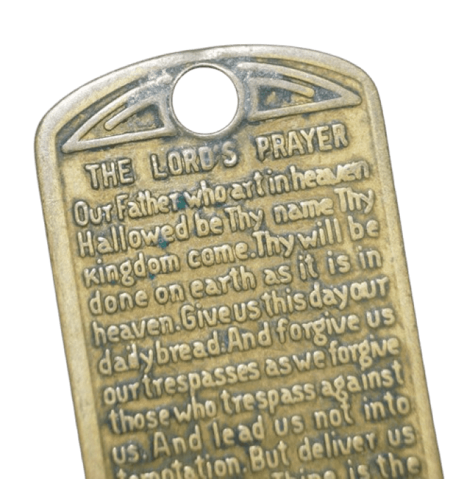 MEDAILLE RELIGIEUSE THE LORD'S PRAYER DOG TAG